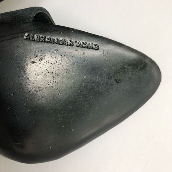 ALEXANDER WANG MAJA PUMPS BLACK SUEDE DRAPED HEEL - Picture 7 of 8